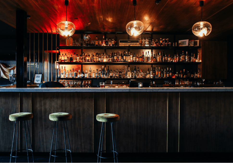 Escencia's bar lit up!